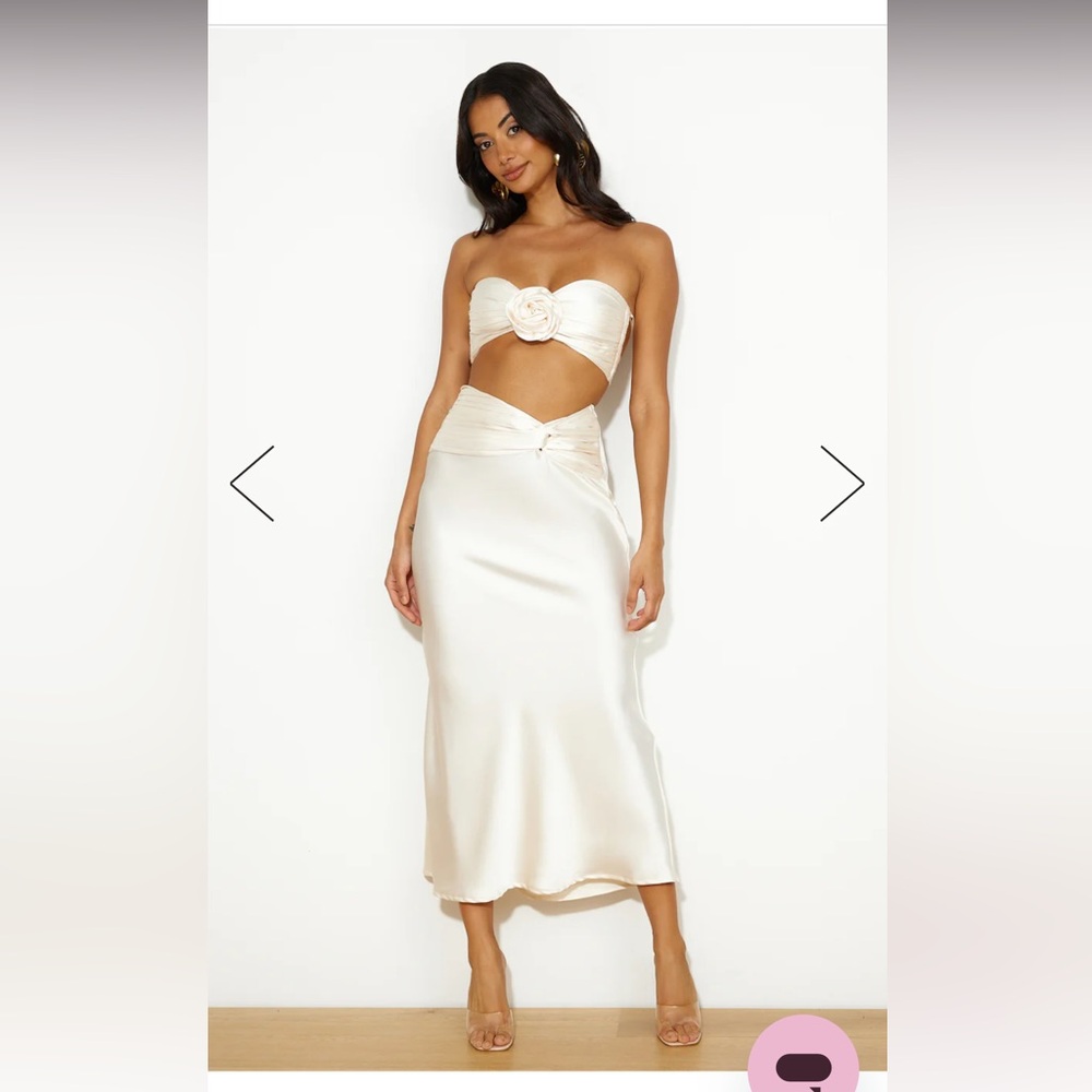 Hello Molly - VIPS ACCEPTED SATIN MIDI SKIRT CHAMPAGNE - Amazing bridal outfit!